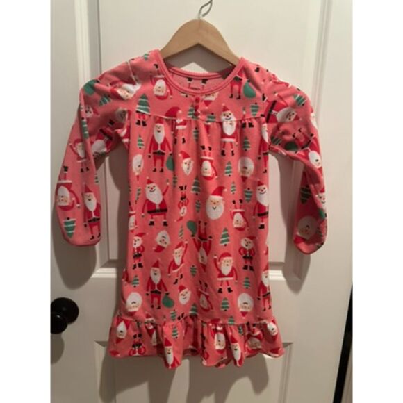 Carter's Girl Christmas Santa Clause Fleece Nightgown Size 6-7 - Picture 1 of 8